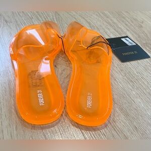 Forever 21 sandal transparent Orange Size 10